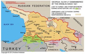 Georgias beliggenhet og grenser